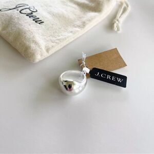J. Crew Sculptural Orb Ring in Silver Mirror Size 6